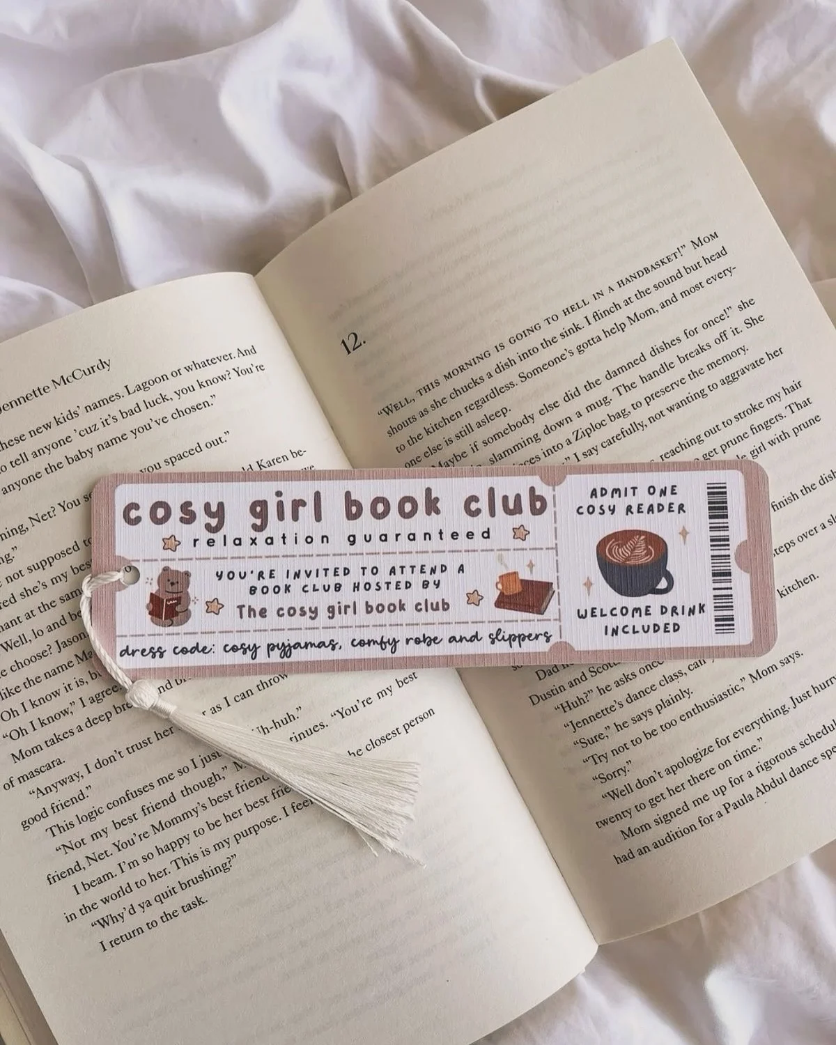 Cosy Girl Book Club | Coffee And Book Lover Bookmark