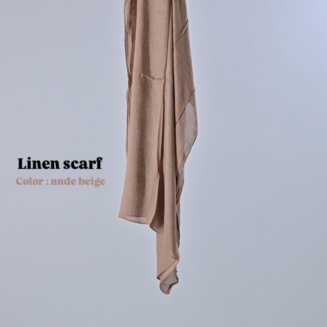 Linen scarf - Nude Beige