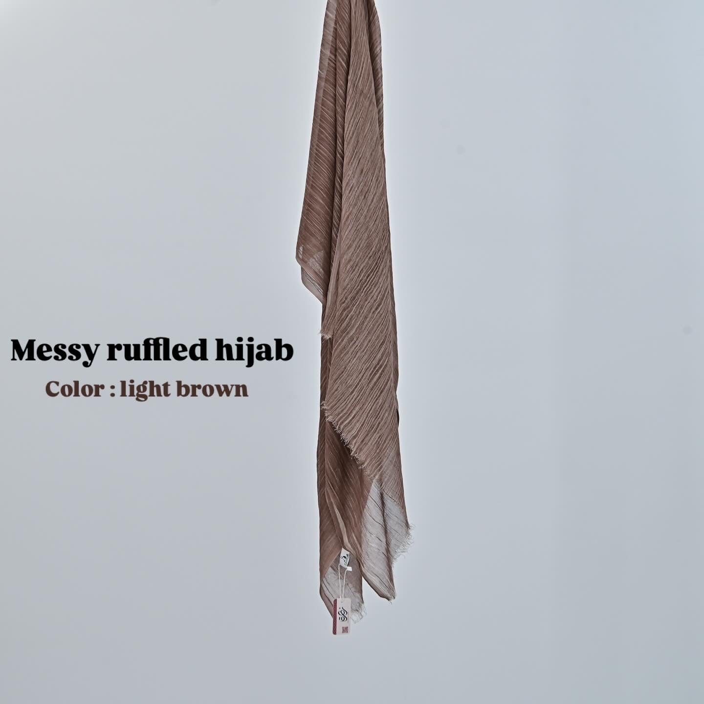 Messy ruffled scarf - Light Brown