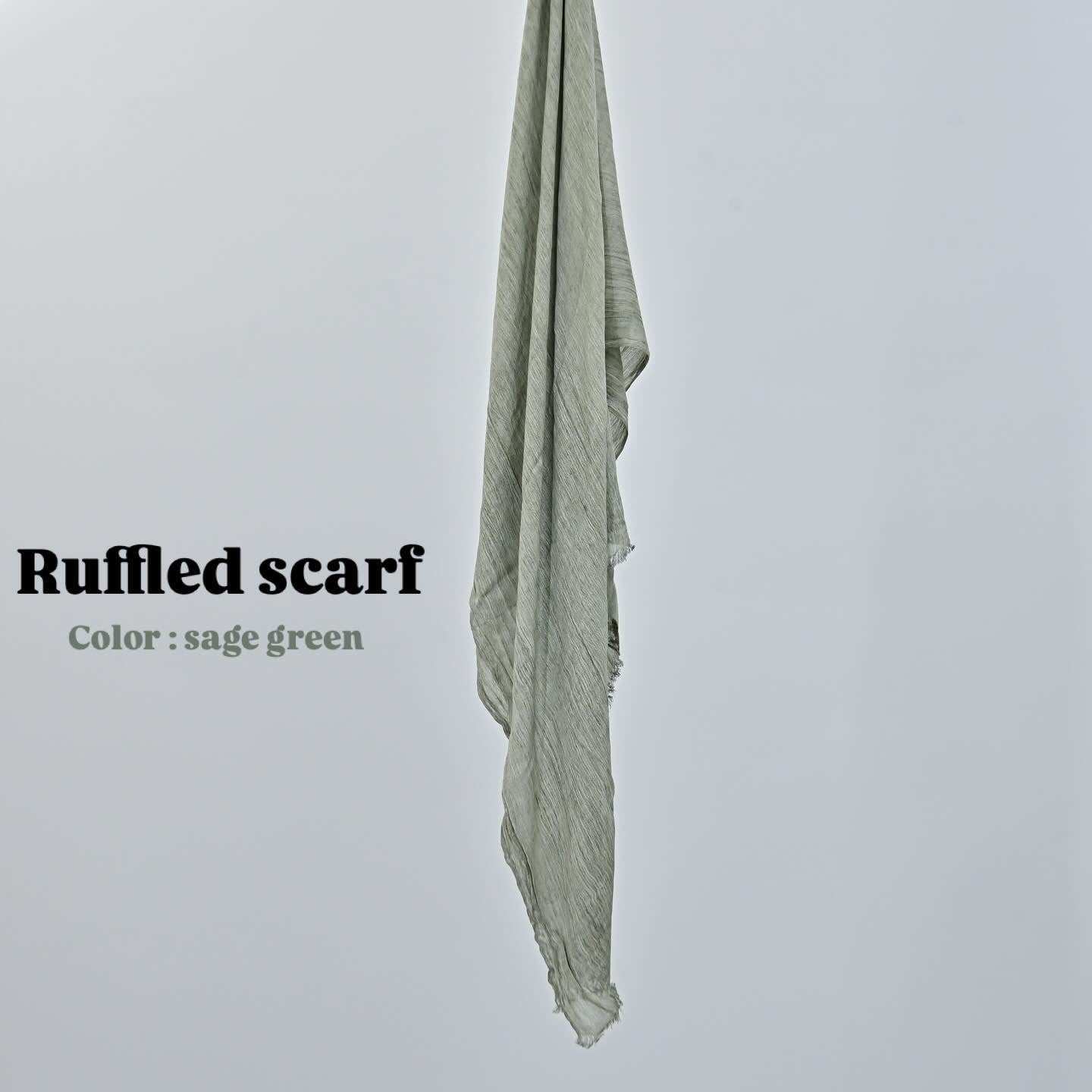 Ruffled scarf - Sage Green