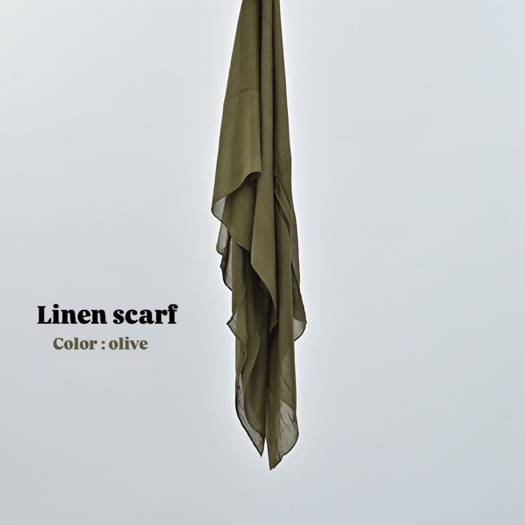 Linen scarf - Olive