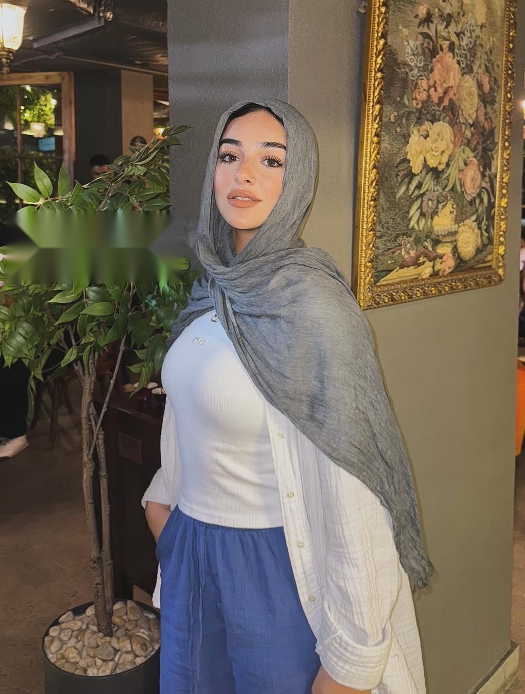 Ruffled scarf - Thailand - Light Gray