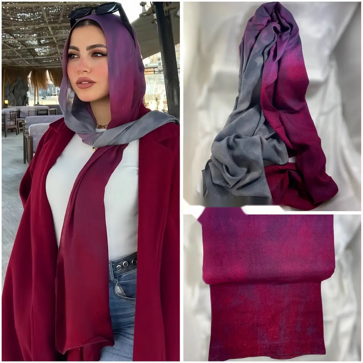 Degradee - Burgundy & Gray — image 5