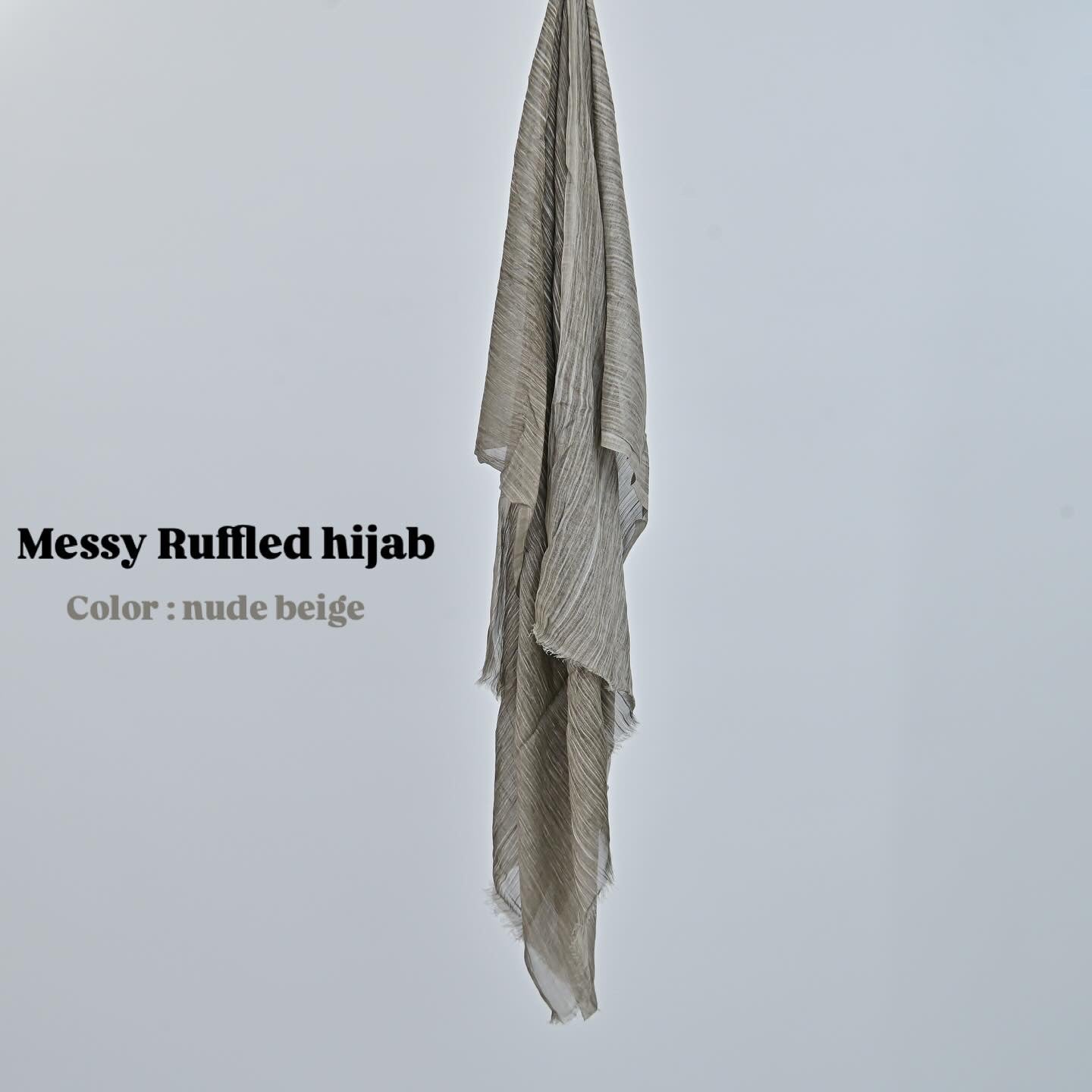 Messy ruffled scarf - Nude Beige